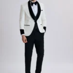 Verga White Three-Piece Tuxedo