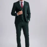 Regent Olive Double-Breasted Two Piece Suit