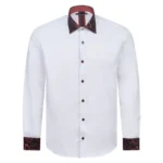 Santoro's White Shirt with Wine Paisley Detail