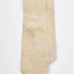 Champagne Paisley Tie Set with Tie  Bar & Cufflinks